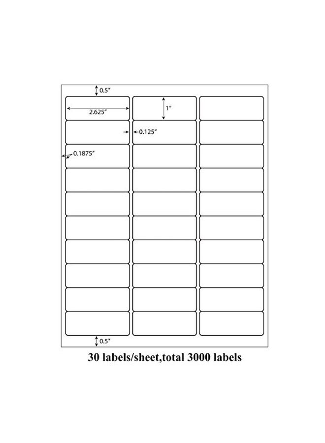 9527 برودكت طقم مكون من 100 ورقة من ملصقات تسمية العناوين والشحن أبيض - Image 2