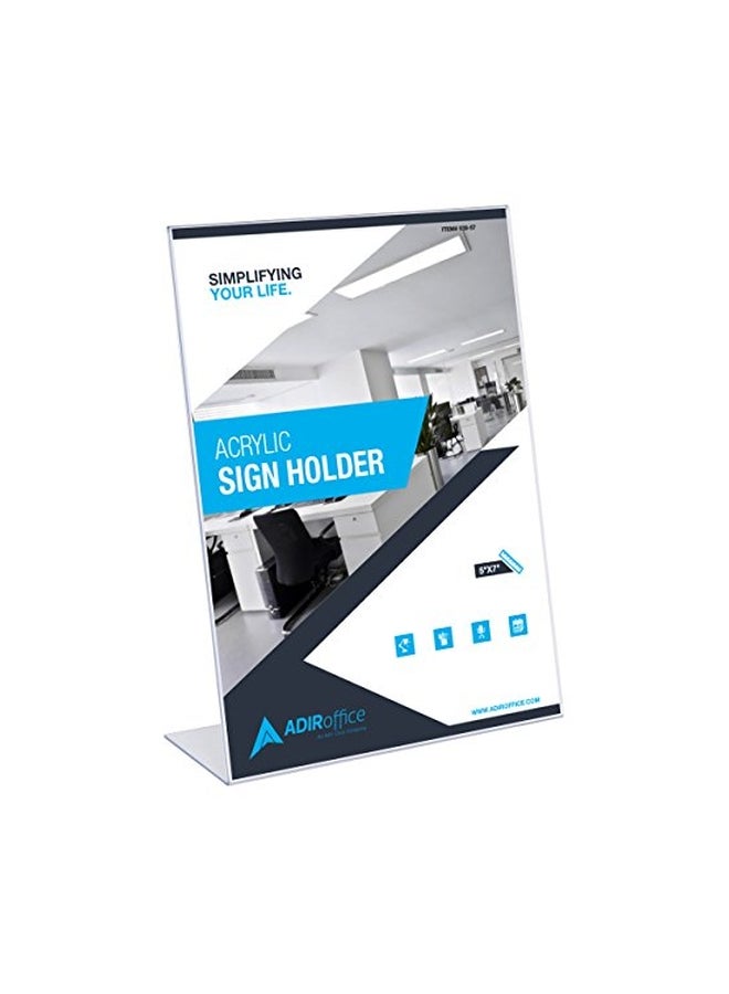 AdirOffice 6-Piece Window Sign Holder Clear - Image 2