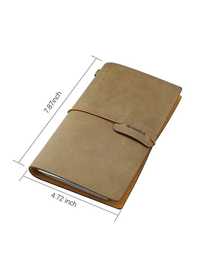 ai-natebok Vintage Retro Travel Journal Brown/White - Image 2