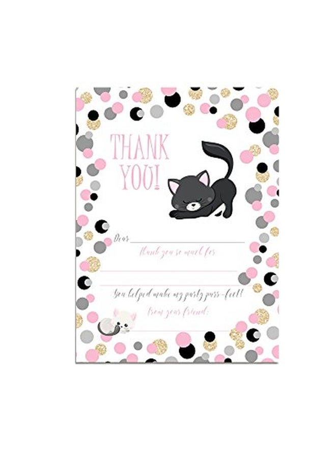 Amanda Creation 10-Piece Kitty Cat Themed Thank You Greeting Card - Image 1