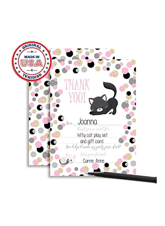Amanda Creation 10-Piece Kitty Cat Themed Thank You Greeting Card - Image 2