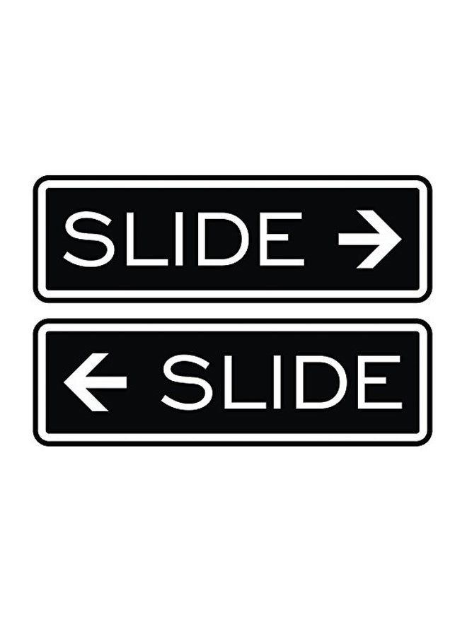 All Quality 2-Piece Classic Slide Door Sign Black/White 