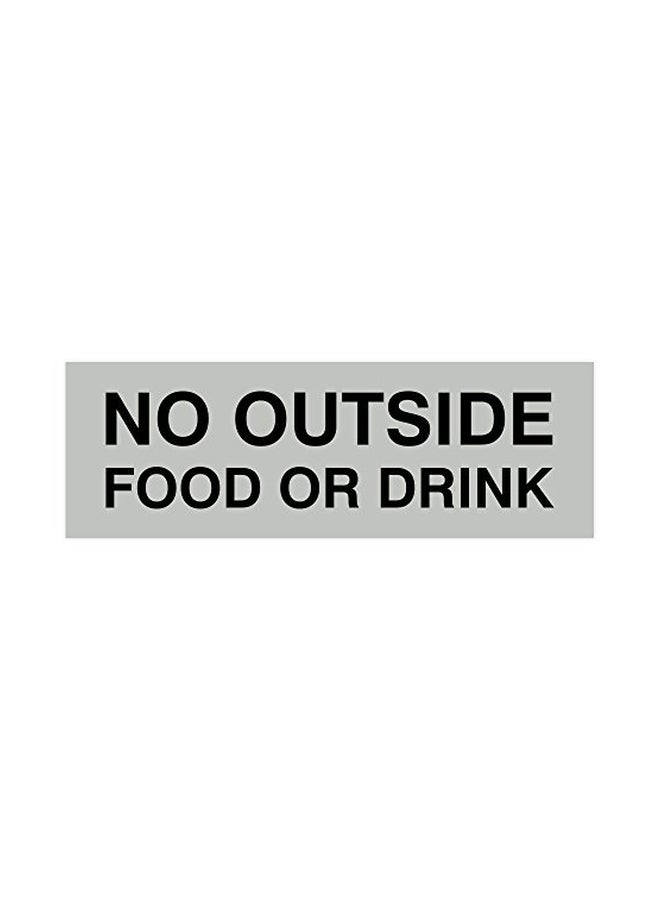 No Outside Food Or Drink Door And Wall Sign Silver/Black