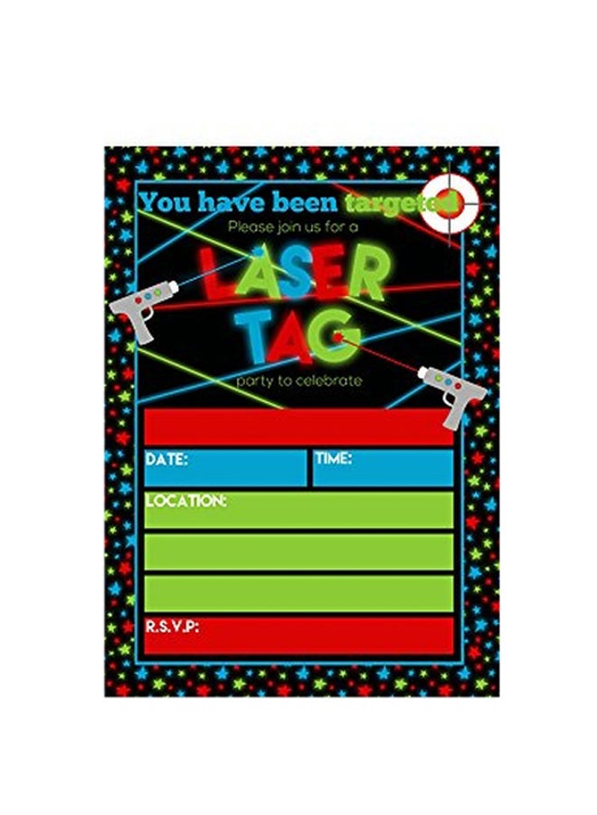 أماندا كرييشن بطاقة تهنئة وشكر مطبوع عليها عبارة "Laser Tag" من 20 قطعة - Image 1