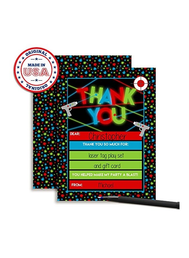 أماندا كرييشن طقم مكوّن من 10 بطاقات معايدة مزيّنة بعلامات الليزر وتحمل عبارة "Thank You" - Image 2