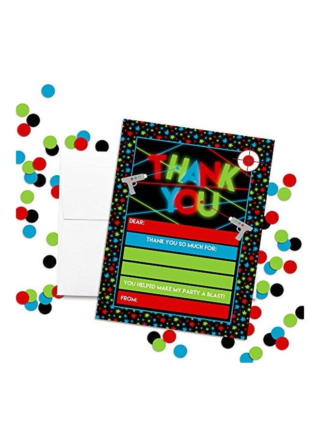 أماندا كرييشن طقم مكوّن من 10 بطاقات معايدة مزيّنة بعلامات الليزر وتحمل عبارة "Thank You" - Image 3