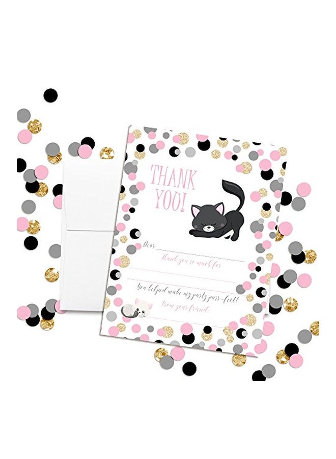 Amanda Creation 10-Piece Kitty Cat Themed Thank You Greeting Card - Image 3