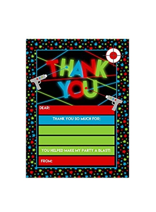أماندا كرييشن طقم مكوّن من 10 بطاقات معايدة مزيّنة بعلامات الليزر وتحمل عبارة "Thank You" - Image 1