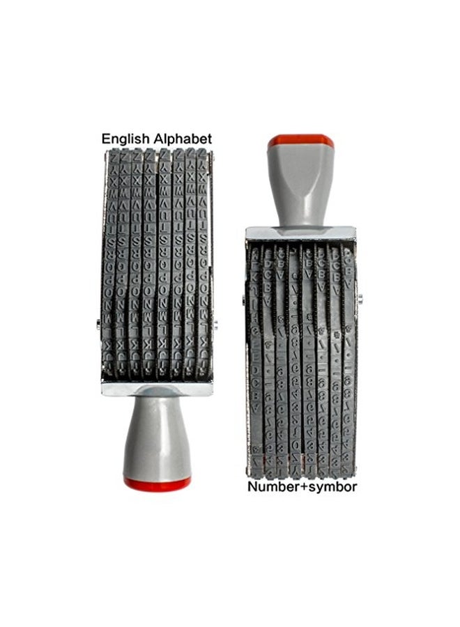 Amytalk 8 Digits Alphabet And Number Roller Stamp Grey/Red - Image 1