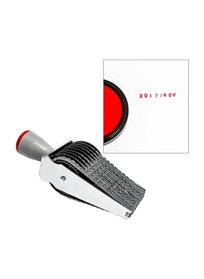 Amytalk 8 Digits Alphabet And Number Roller Stamp Grey/Red - Image 2