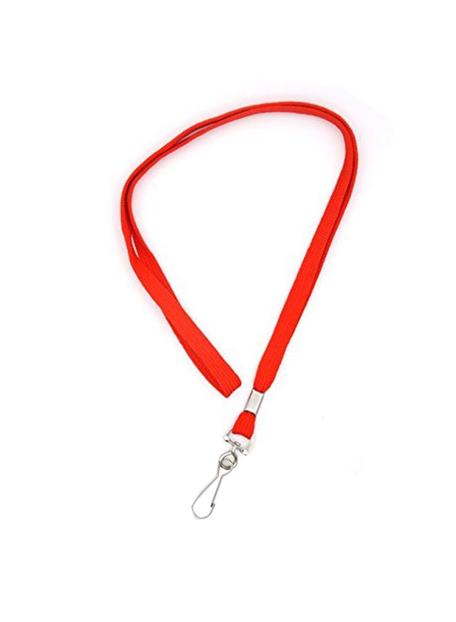 Bird Fiy 50-Piece ID Card Holder Lanyard With Swivel Hook Set Red/Silver - Image 1