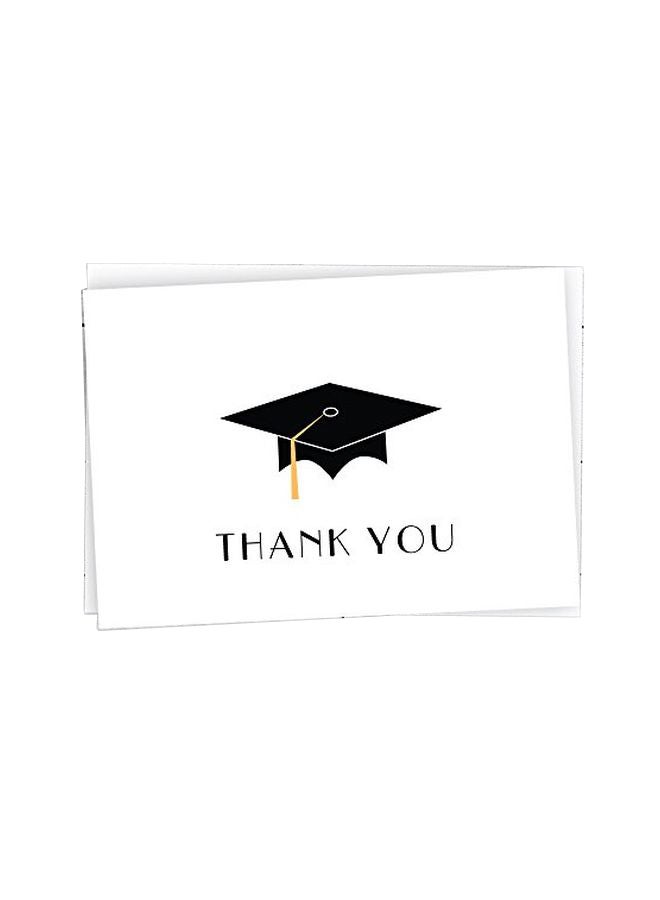 Black Tabby Studio 24-Piece Graduation Cap With Coloured Tassel Thank You Greeting Cards Set - Image 1