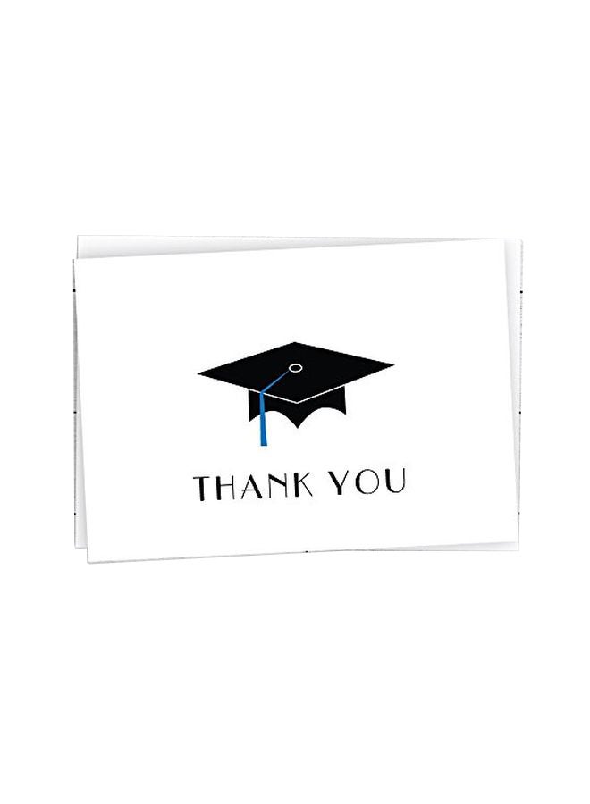 Black Tabby Studio 24-Piece Graduation Cap With Coloured Tassel Thank You Greeting Cards Set - Image 1