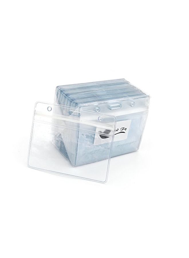 Bird Fiy - 50-Piece ID Card Holder With Lanyard Set Blue/Clear - Image 1