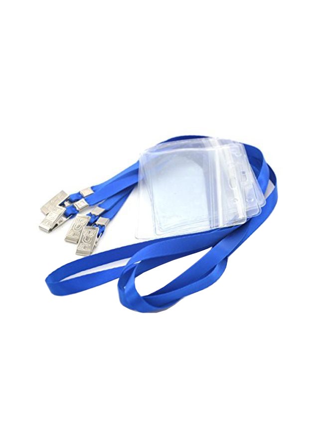 Bird Fiy - 50-Piece ID Card Holder With Lanyard Set Blue/Clear - Image 1