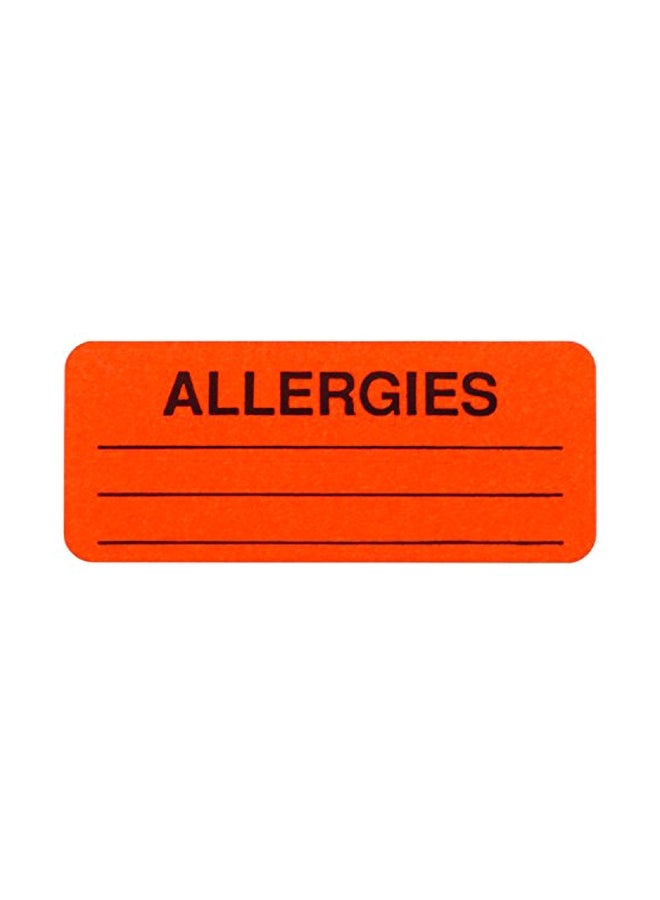 كروما ليبل طقم ملصقات مطبوعة بكلمة "Allergies" من 250 قطعة برتقالي/أسود - Image 1