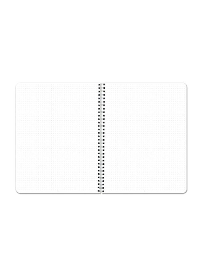 بوك فاكتوري - دفتر ملاحظات مطبوع عليه عبارة "Ghost Grid Dot Journal" أبيض/أسود - Image 1