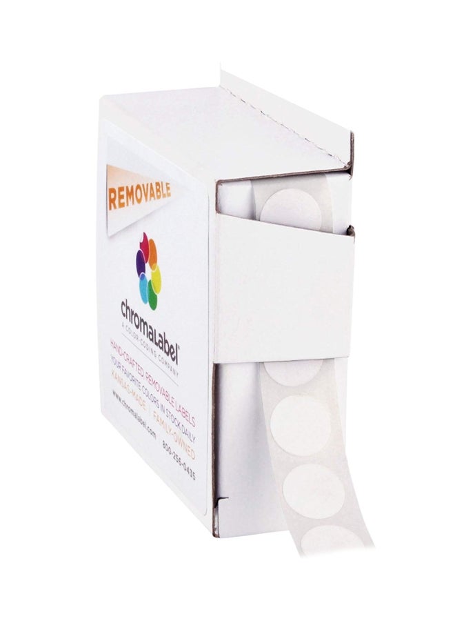 ChromaLabel - 1000-Piece Removable Colour-Code Dot Labels Set White - Image 1
