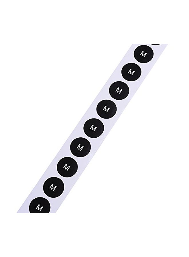 COSMOS - 500-Piece Clothing M Size Self Adhesive Label White/Black - Image 1