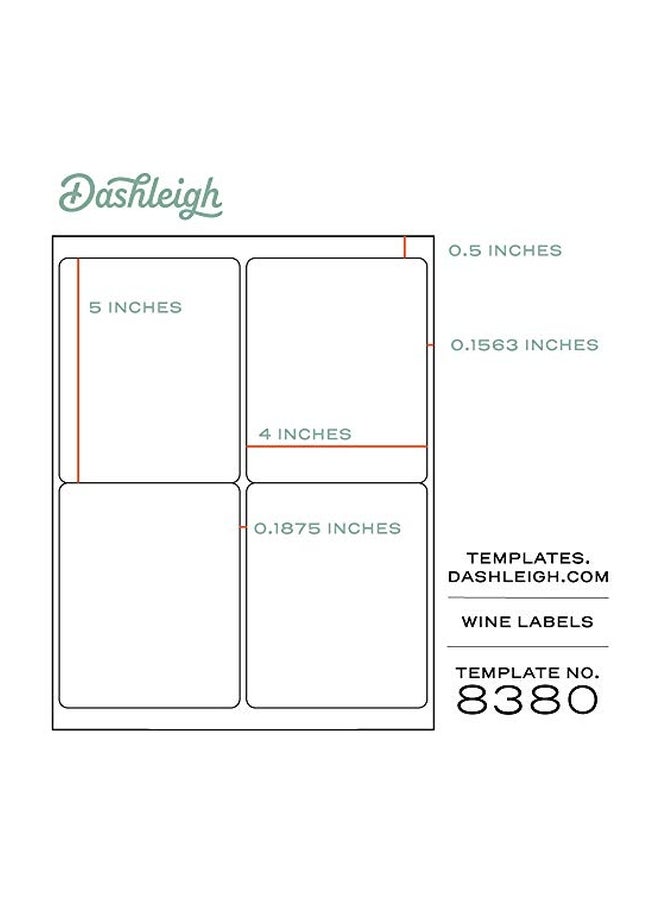Dashleigh - 40-Piece Printable Bottle Label White - Image 1