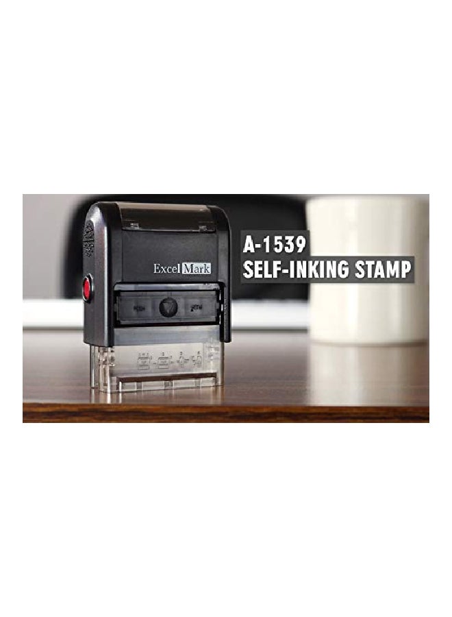ExcelMark Self Inking Rubber Stamp Black/Clear - Image 2