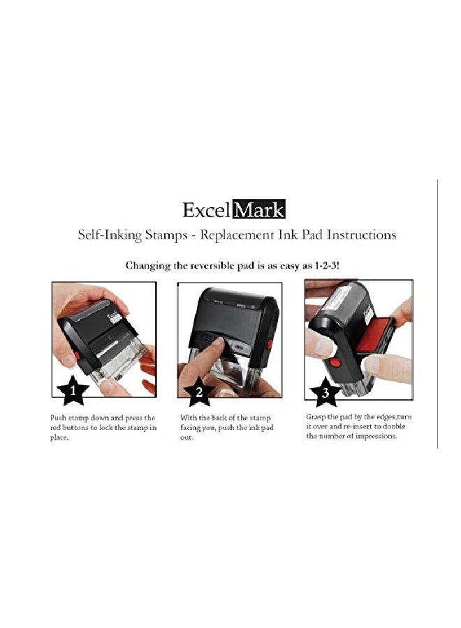 ExcelMark Self Inking Rubber Stamp Black/Clear - Image 4