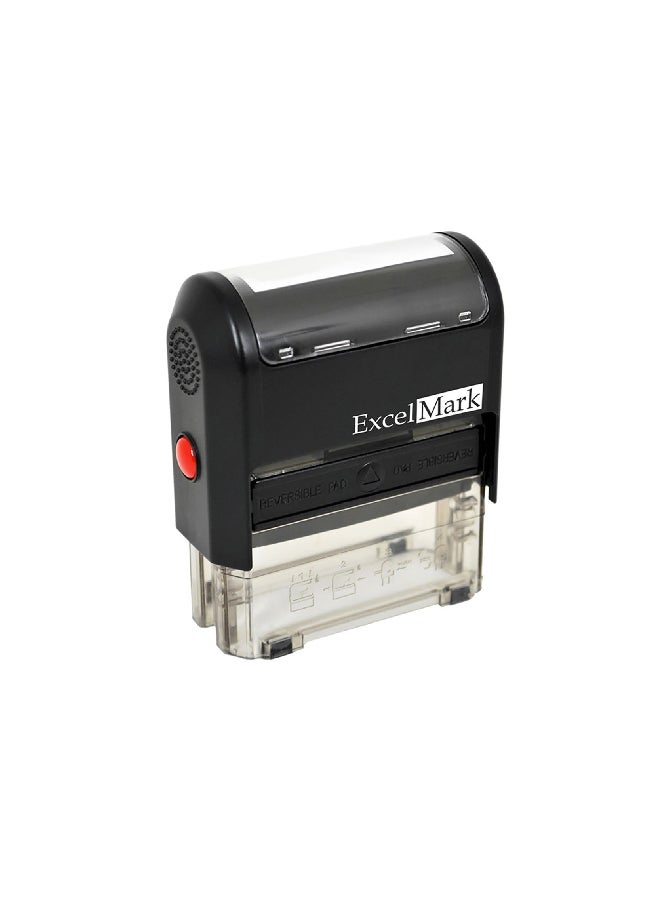 ExcelMark Self Inking Rubber Stamp Black/Clear - Image 1