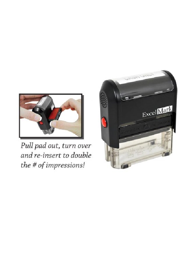 ExcelMark Novelty Message Self Inking Stamp Black/Clear - Image 2
