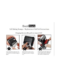ExcelMark Approved By Self Inking Rubber Stamp Black/Clear  - Image 3