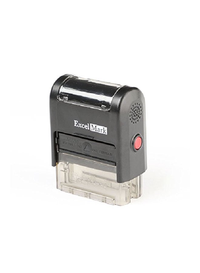 ExcelMark Self Inking Rubber Stamp Black/Clear - Image 2