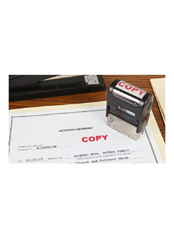 ExcelMark Self Inking Rubber Stamp Black/Clear - Image 4