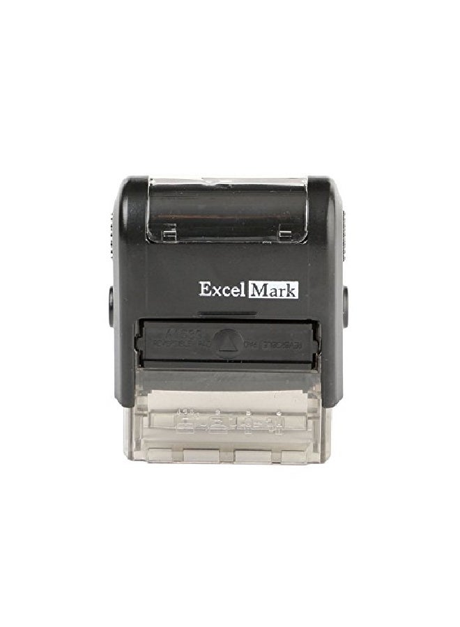 ExcelMark Self Inking Rubber Stamp Black/Clear - Image 1