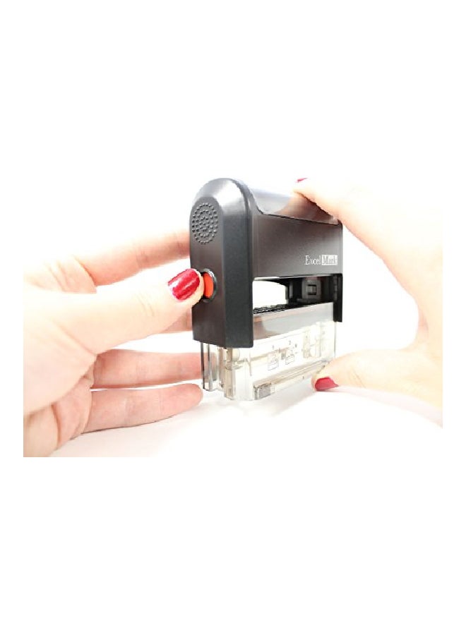 ExcelMark Self Inking Rubber Stamp Black/Clear - Image 2