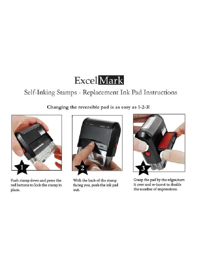 ExcelMark Novelty Message Self Inking Stamp Black/Clear - Image 3