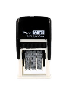 ExcelMark Self Inking Date Stamp Black/White/Grey  - Image 3