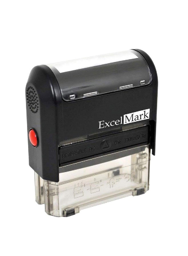 ExcelMark Self Inking Rubber Stamp Black/Clear - Image 1