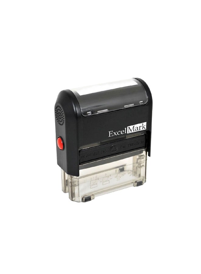 ExcelMark Self Inking Rubber Stamp Black/Clear - Image 1