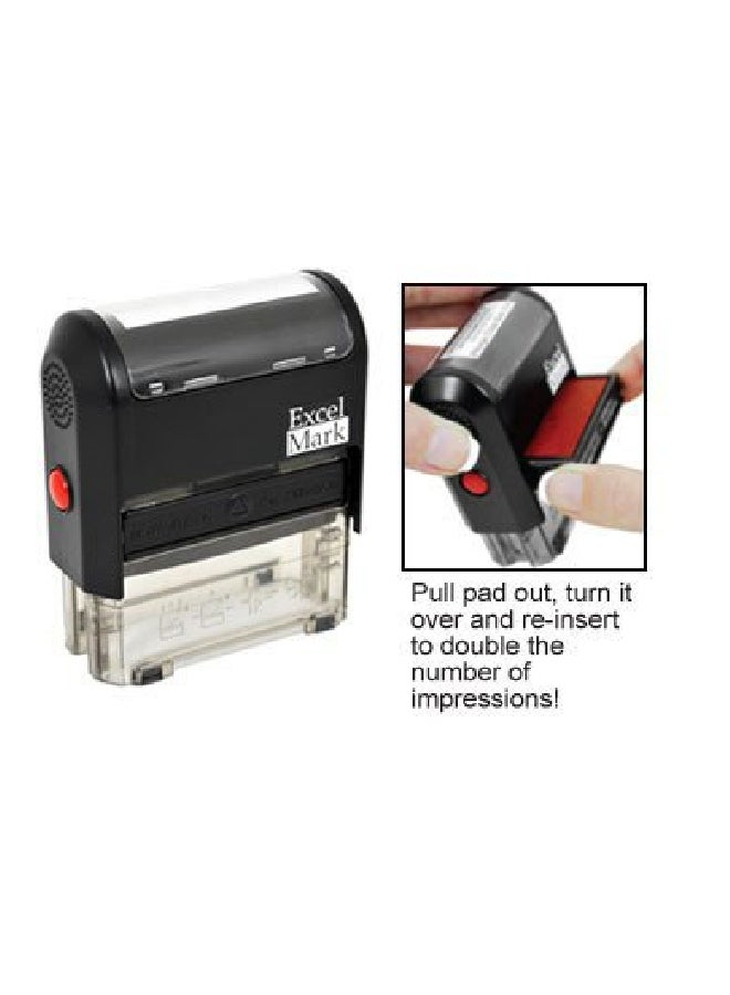 ExcelMark Self Inking Rubber Stamp Black/Clear - Image 3