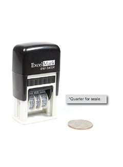 ExcelMark Dater Self Inking Rubber Stamp Black/White/Grey  - Image 3