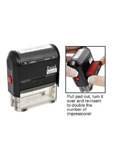 ExcelMark Payment Due Upon Receipt Self Inking Rubber Stamp Black/Clear  - Image 3