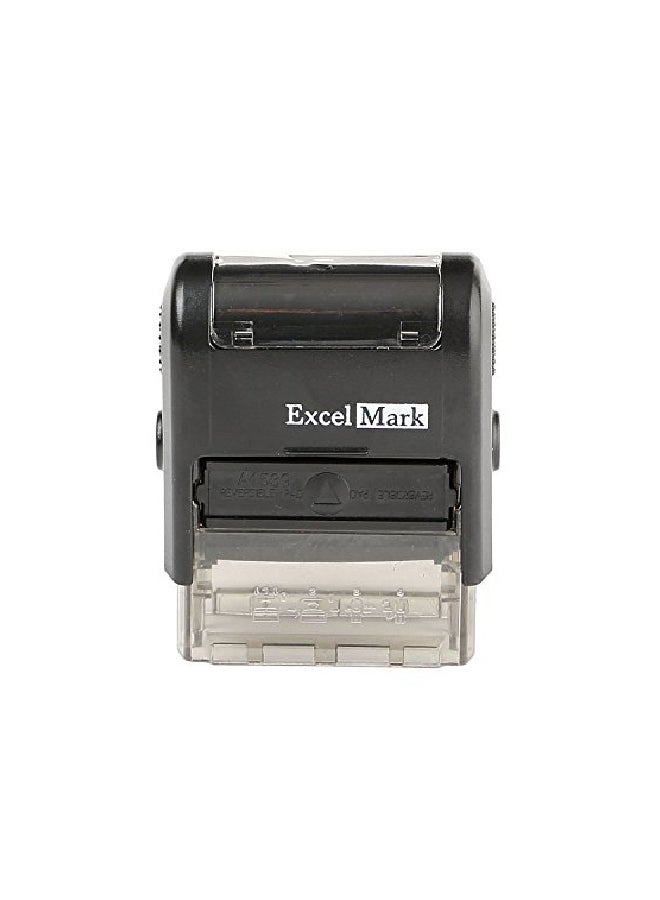 ExcelMark Approved By Self Inking Rubber Stamp Black/Clear - Image 1