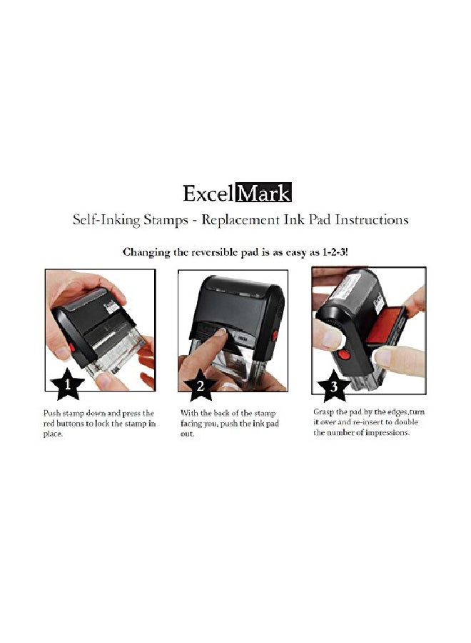 ExcelMark Self Inking Rubber Stamp Black/Clear - Image 3