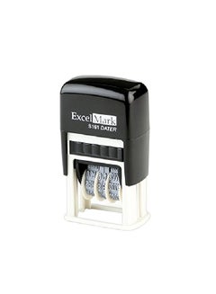 ExcelMark Dater Self Inking Rubber Stamp Black/White/Grey  - Image 1