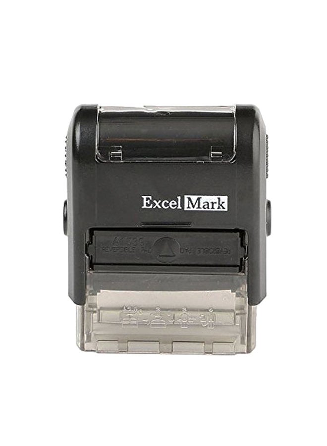 ExcelMark Reviewed Self Inking Rubber Stamp Black/Clear - Image 1