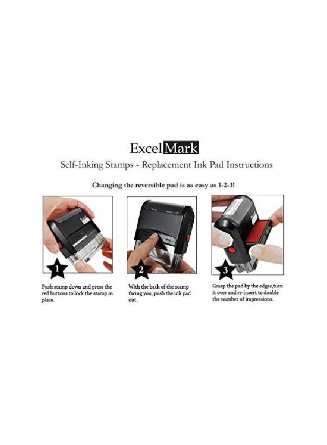 ExcelMark Urgent Self Inking Rubber Stamp Black/Clear - Image 2