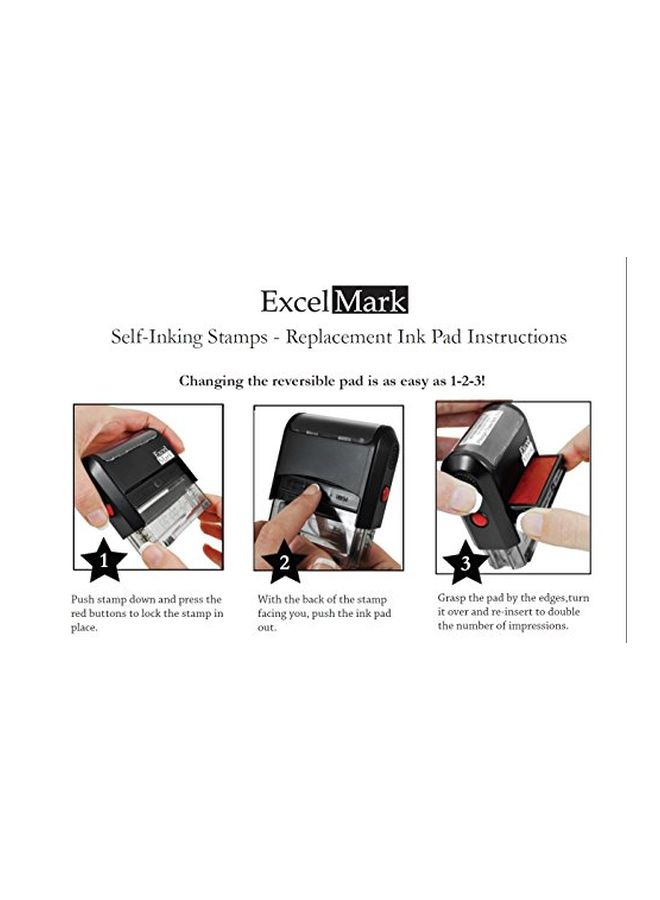 ExcelMark - No Longer At This Address Self Inking Rubber Stamp Black/Clear - Image 1