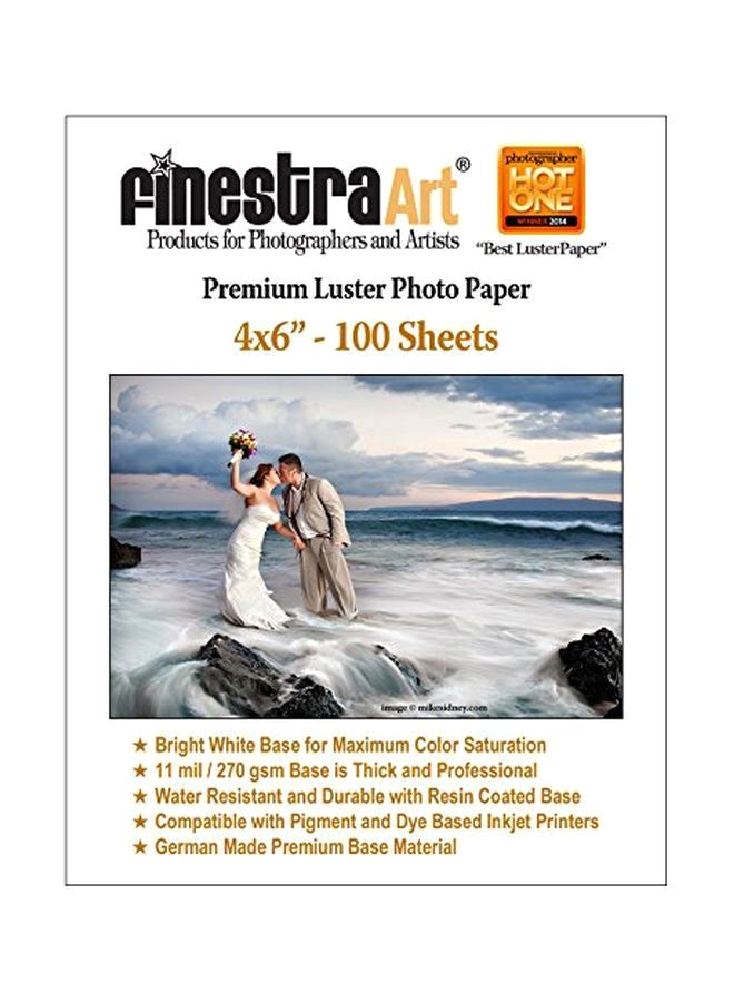 Finestra Art 100-Piece Premium Luster Inkjet Photo Paper  - Image 1