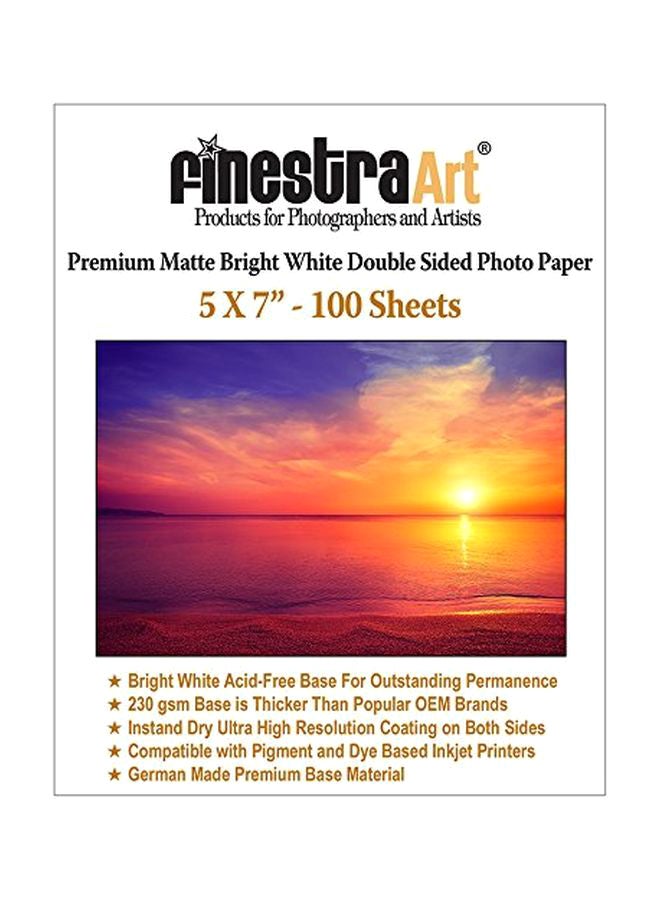 Finestra Art 100-Piece Premium Matte Inkjet DS Photo Paper 