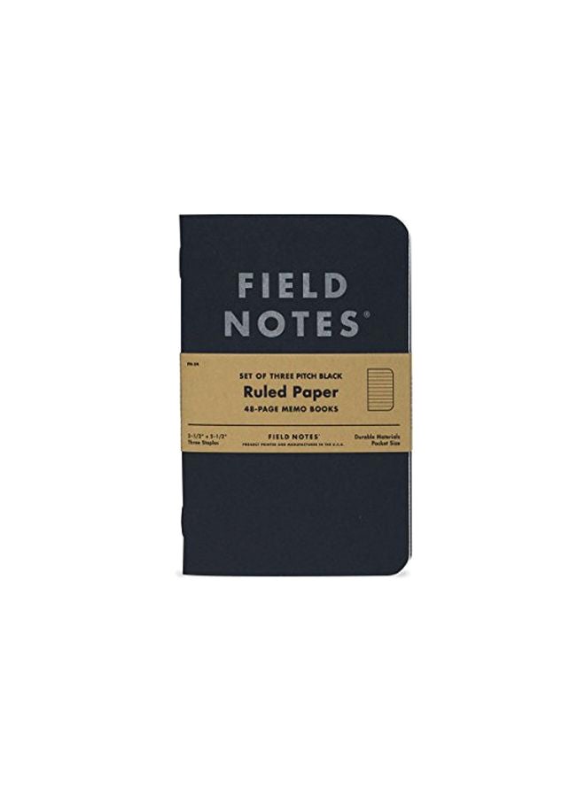 Field Notes 3-Piece Ruled Memo Book Black/Beige - Image 1