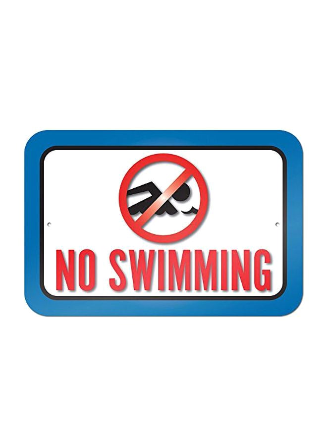 لوح لافتة بعبارة "No Swimming" أحمر/ أزرق/ أبيض - v1552316459/N21846633A_1